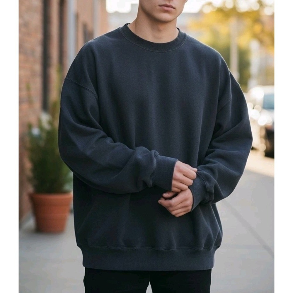 Vtg Jerzees NuBlend Sweatshirt Mens XL Faded Patina Black Crewneck  USA Made
